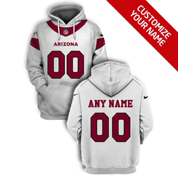 Men's White Arizona Cardinals Active Player Custom 2021 Pullover Hoodie